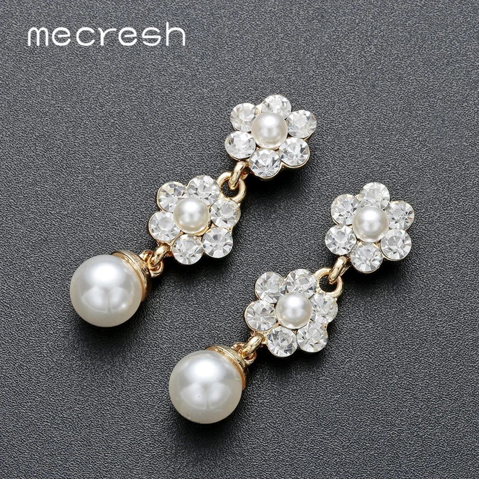 Mecresh милый свадебный цветок с кристаллами набор украшений для женщин имитация