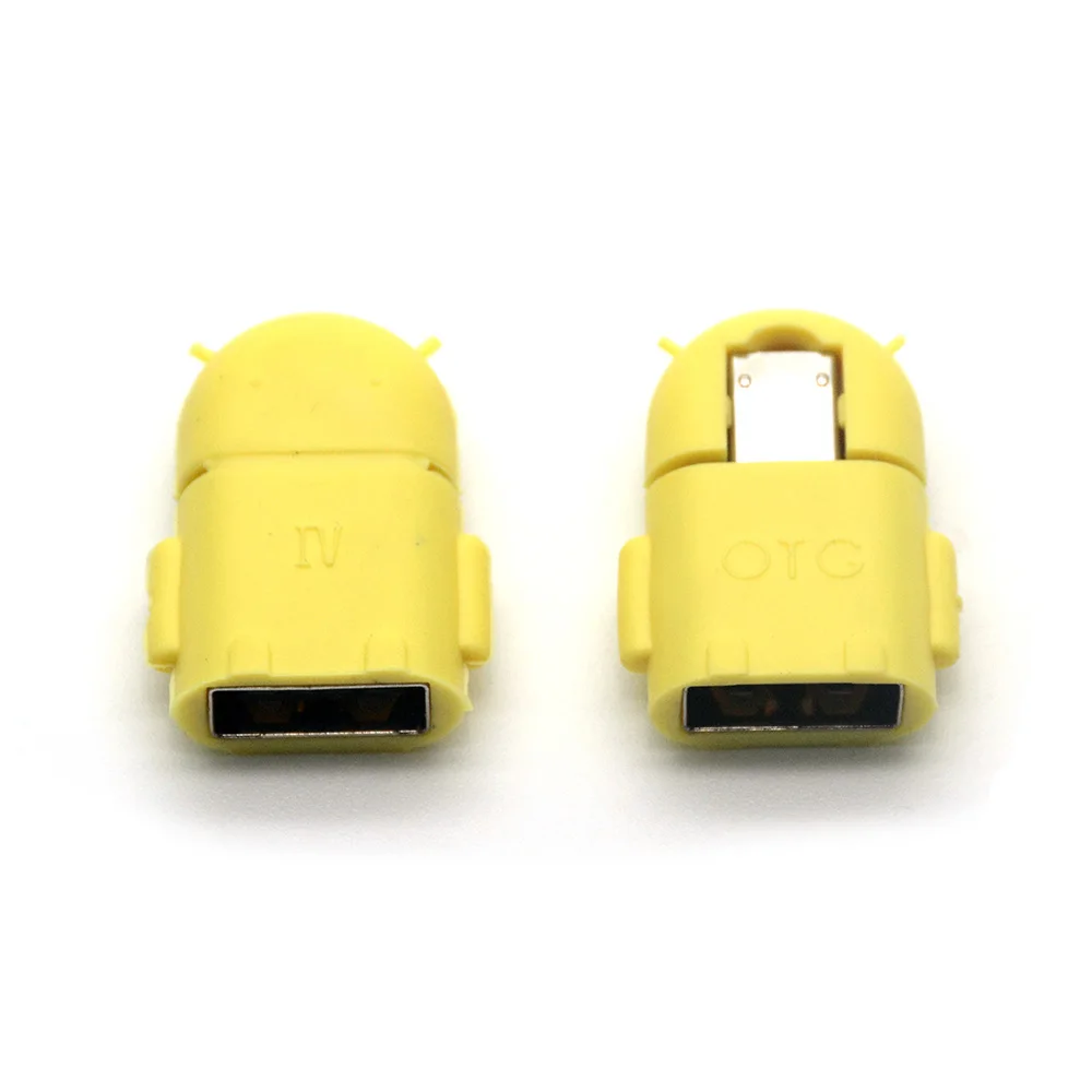Промо-Акция! 1 шт горячий микро usb к USB OTG адаптер для смартфона планшетного ПК Подключение к флэш-Мышь Клавиатура Робот Форма OTG - Цвет: Yellow