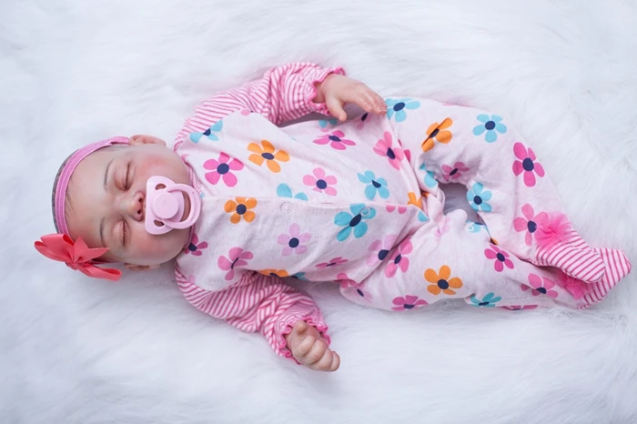 Мягкие силиконовые куклы реборн 55 см реалистичные принцессы для сна