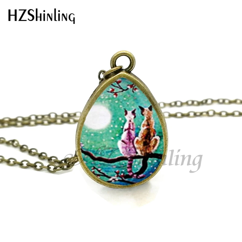 2017 Новый черный ожерелье с силуэтом слез ювелирные изделия сиамские подвеска в