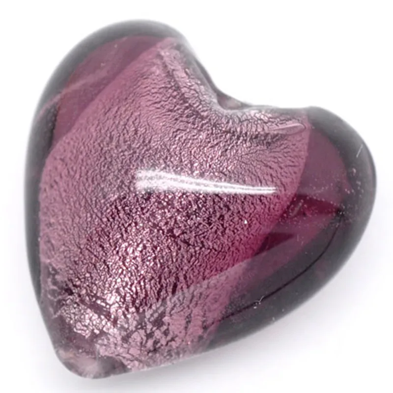 60 шт. фиолетовые стеклянные шарики в форме сердца из фольги для изготовления