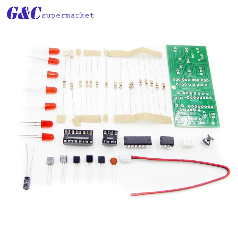 Электронный комплект сделай сам кости NE555 CD4017 красный светодиод 5mm 4 5-5 V ICSK057A