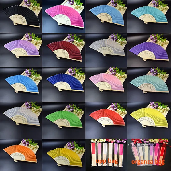 Mixed Color Opp Bag 100 шт Персонализированные Роскошные шелковые складные веер в элегантной лазерной резки Подарочная коробка+ вечерние сувениры/свадебные подарки под заказ Печать - Цвет: Mixed Color Opp Bag