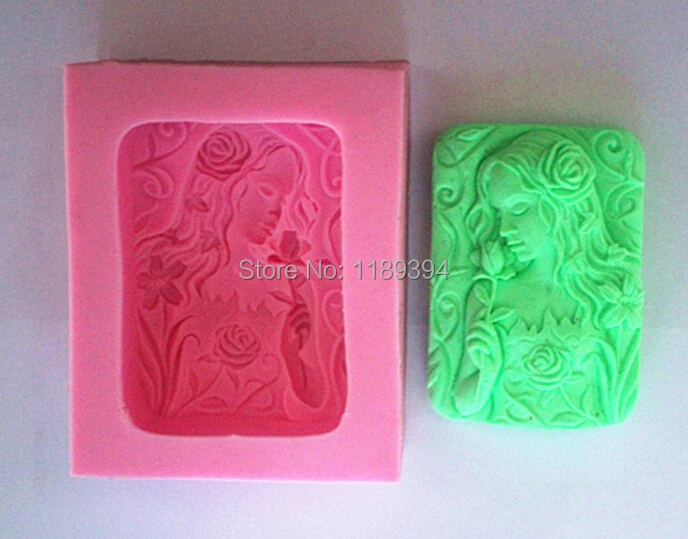 Rose Girl 0982 Craft Art Silicone Soap mold Molds DIY Handmade soap molds |