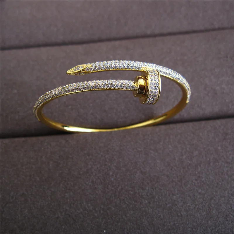 AAA фианит винт в форме гайки Браслет манжета роман свадьба/Вечеринка/Ужин