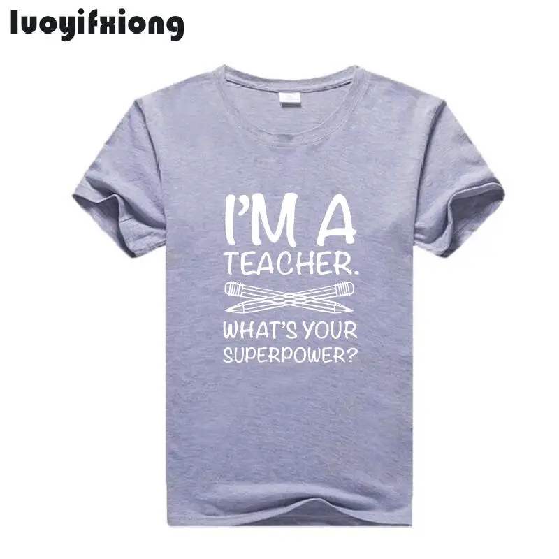 Я учитель какая у вас Суперсила? Письмо Печать смешные Для женщин футболка