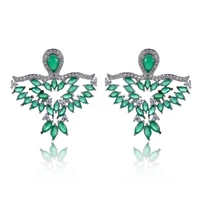 fym fashion high quality 3 colors birds shape boho cubic zirconia stud earrings for women wedding earrings party