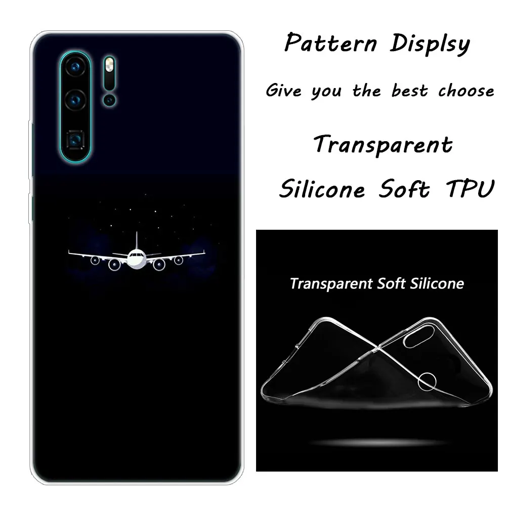 Силиконовый чехол для телефона с рисунком самолета для huawei P30 P20 Pro P10 P9 P8 Lite P Smart Z Plus NOVA 3 3i - Цвет: 010
