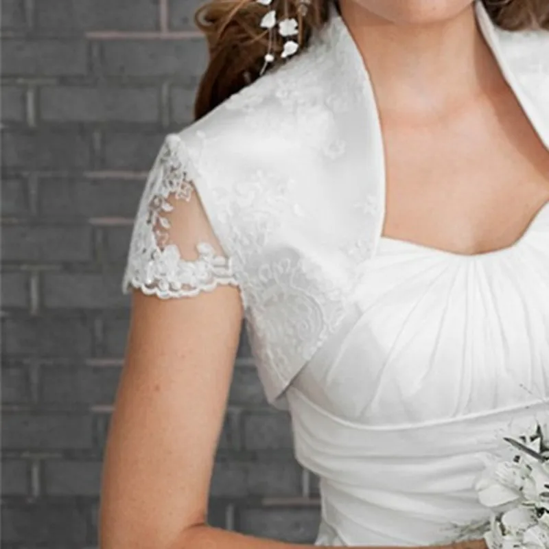 2015 Короткими Рукавами Люкс Обертывания Кот Кружева Свадебное Куртка Свадебный