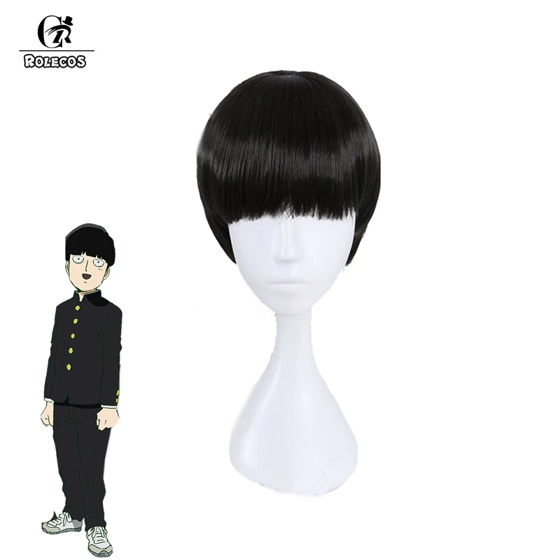 Rolecos аниме Mob Psycho 100 косплей волос Shigeo Kageyama Косплей 30 см короткий черный цвет