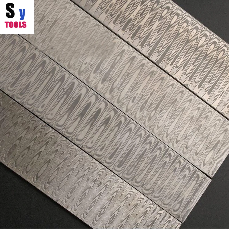 

Water ripple DIY knife Damascus steel Rose Sandwich Pattern steel Knife blade blank Heat Treatment did (No pickling) 1 piece
