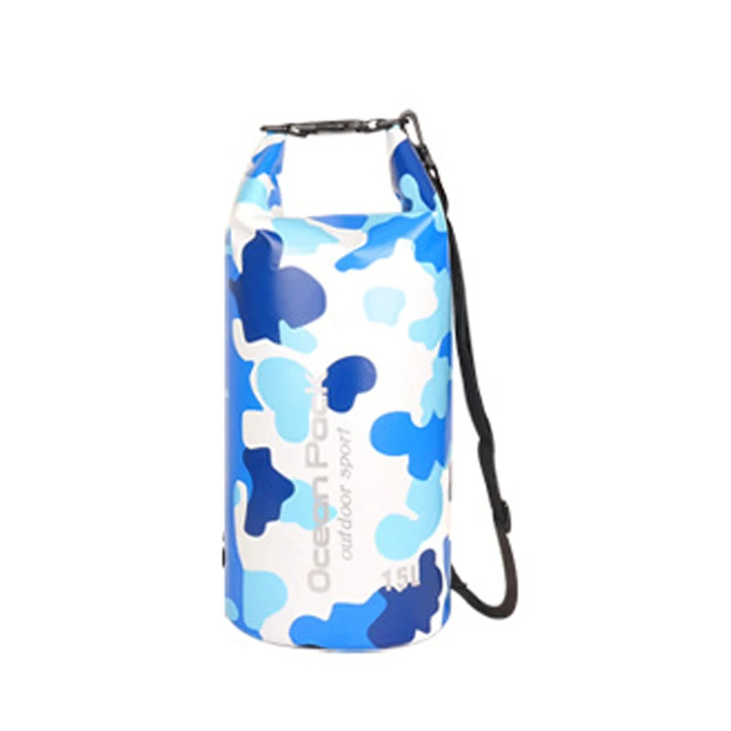 15L Blue 5L/10L/15L/20L/30LWaterproof сумки хранения сухой мешок камуфляж рюкзак для каноэ Байдарка Рафтинг Спорт на открытом воздухе сумки для плавания - Цвет: 15L Blue