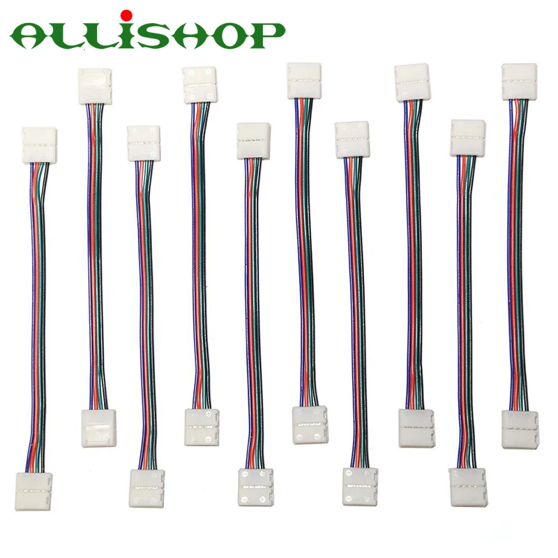 ALLiSHOP 10 шт. 5050 RGB Светодиодная лента адаптер удлинителя кабеля conector 4 контактный