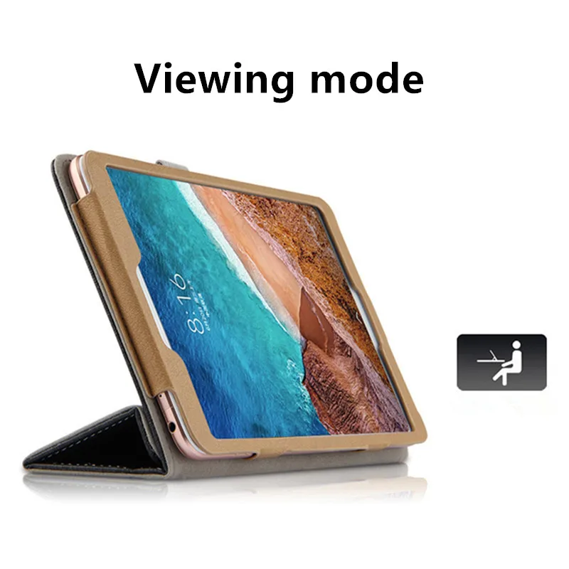 Тонкий Холщовый кожаный откидной Чехол-подставка 3 сложения для Xiaomi MiPad 4 Plus Mi Pad4 10