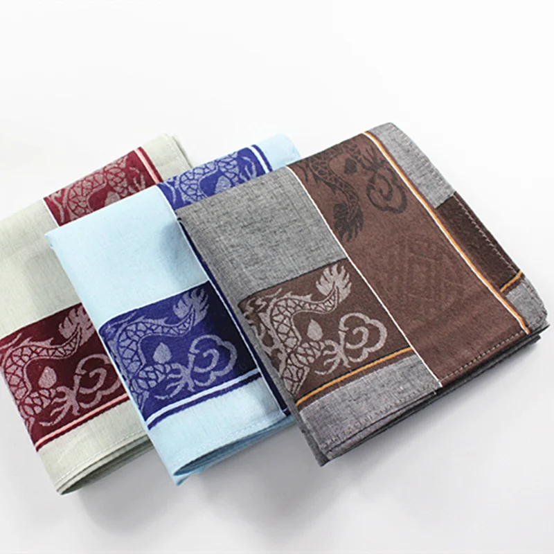 Мужской платок с драконом тканый хлопок 100% Hankies модная Подарочная коробка размер