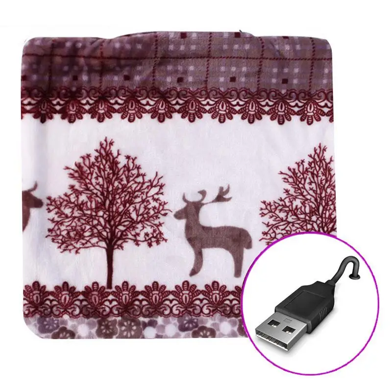 45*45 см usb зарядка нагревательная Подушка Съемная моющаяся грелка Фланелевое безопасное электрическое одеяло для домашнего офиса - Цвет: C