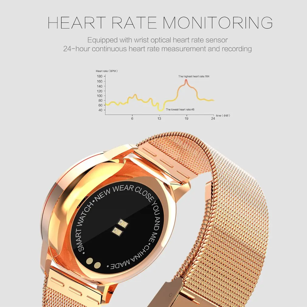 Часы Цвет Сенсорный экран Q8 Smart watch1080P часы Для мужчин женщин Водонепроницаемый
