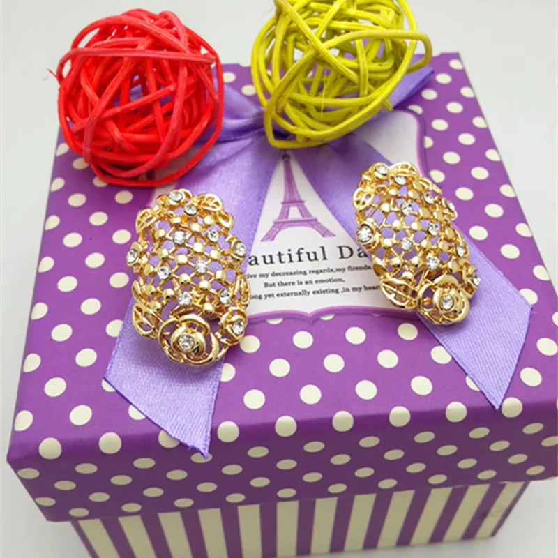 Модные свадебные ювелирные наборы золотого цвета для женщин Великолепные