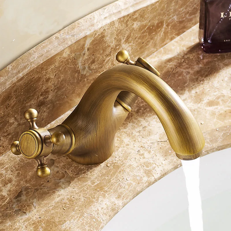Латунный Смеситель для раковины в ванную комнату смеситель из античной меди