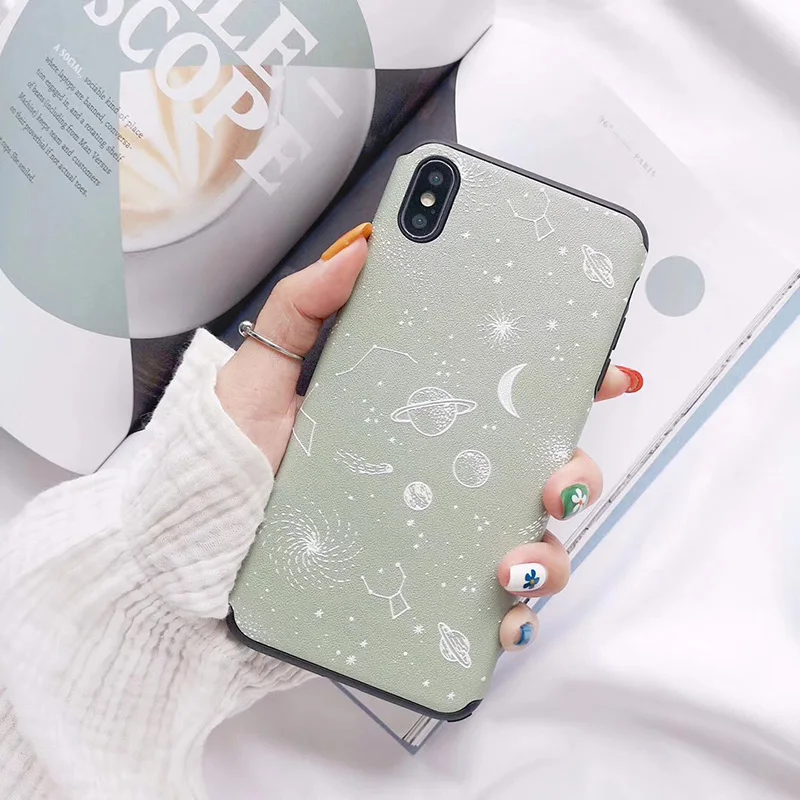 Чехлы для телефонов iphone X, XR, XS, Max, разноцветный, звездный, матовый, мягкий, из ТПУ, чехол для iphone 6, 6 S, 7, 8 Plus, задняя крышка, fundas conque Capa - Цвет: 1