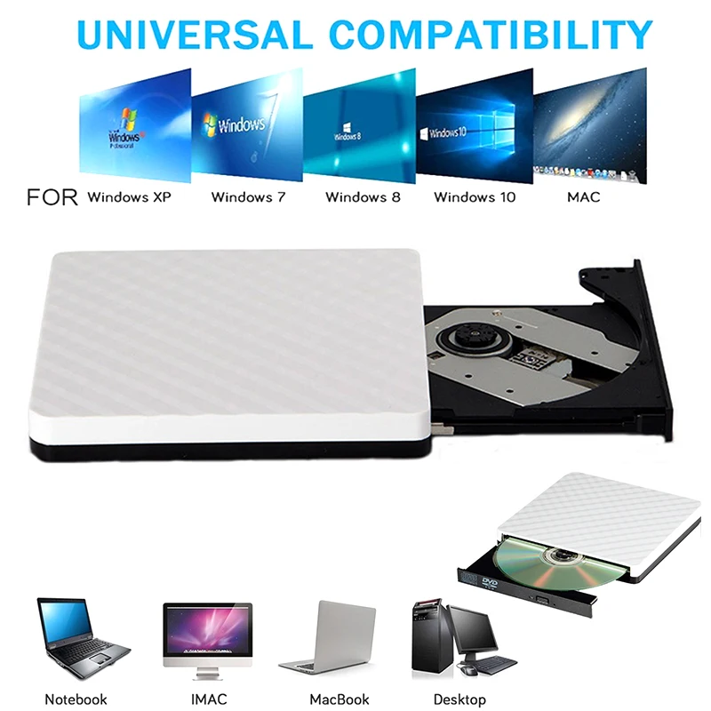Универсальный внешний компакт дисков DVD ROM USB3.0 dvd привод Desktop Прочный USB RW диск