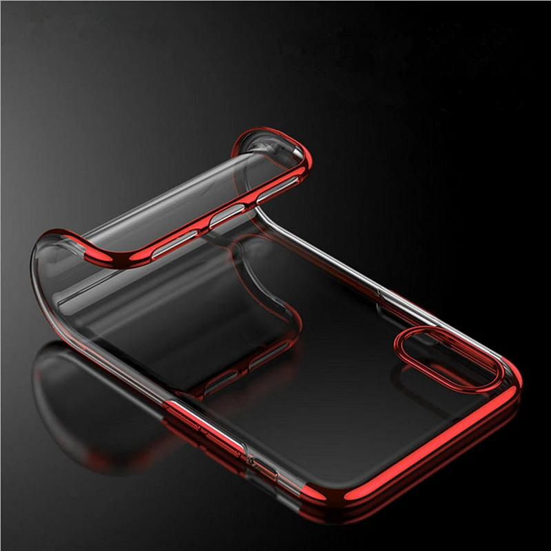 HengLiTai Мягкий ТПУ чехол для iPhone X ультра тонкий прозрачный блестящий 8 7 6Plus