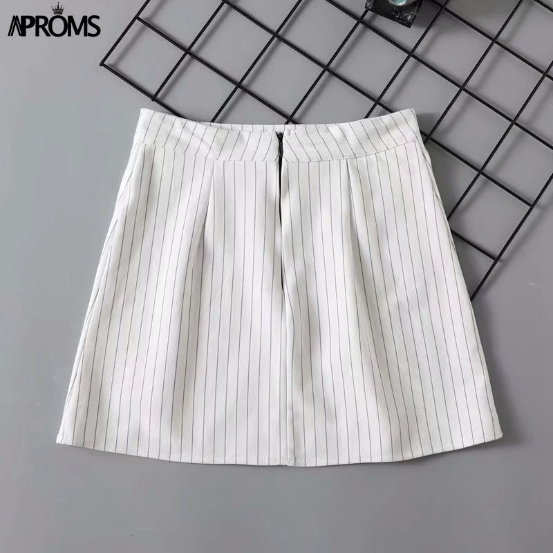 Aproms, корейский стиль, черная короткая мини-юбка в полоску, женская летняя сексуальная уличная юбка-карандаш с молнией сзади, Женская юбка с высокой талией