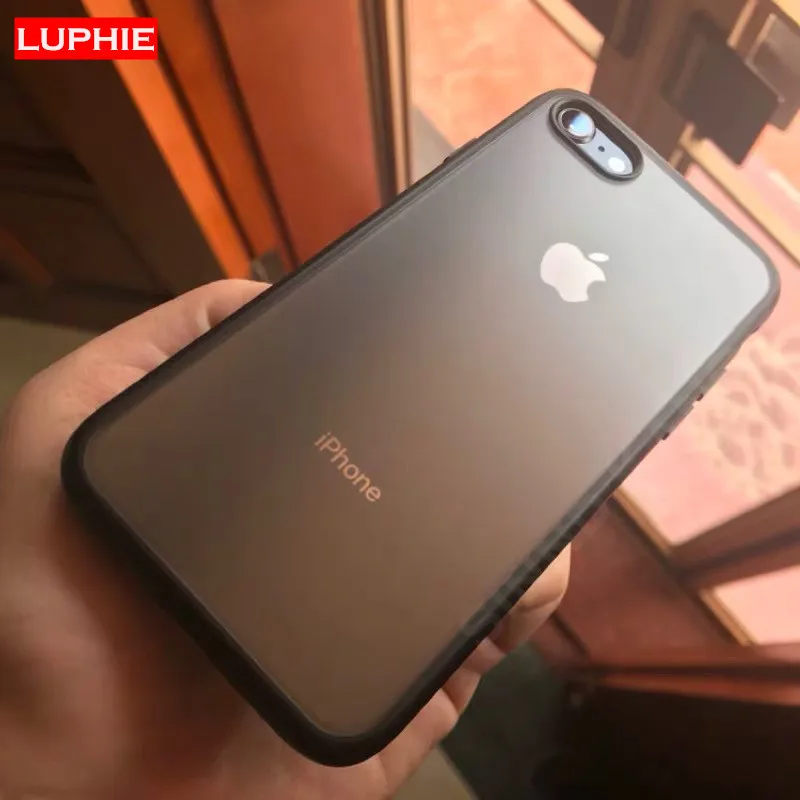 

LUPHIE Matte Transparent Bumper Case For iPhone 12 11 Pro XS Max XR X 8 7Plus SE 2020 Luxury Shockproof Armor TPU PC Phone Cover
