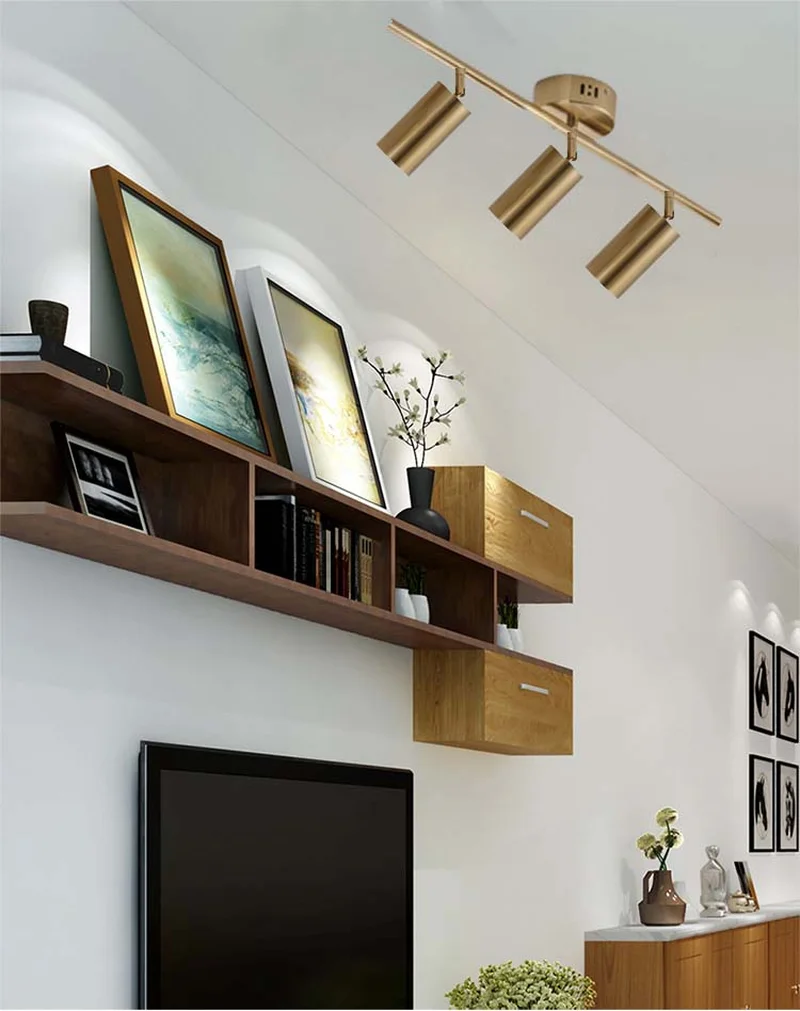 Золотой Точечный светильник светодиодный потолочный для гостиной кафе бара