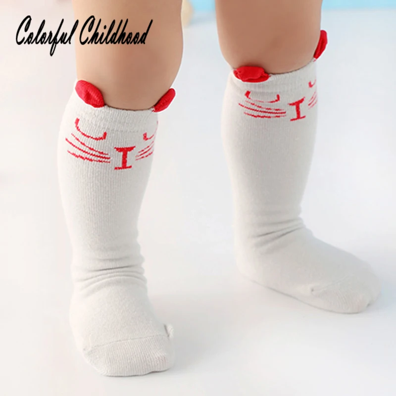 

Baby socks autumn cartoon cat/fox/totoros design knee high long socks baby boy/girls cotton leg warmers 0-24m
