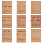 Браслет с шармами сделай желание, женский браслет с подвесками в форме сердца, с регулируемой звездой, крестом, бабочкой, красной нитью, дружба для детей и женщин, Подарочная бижутерия