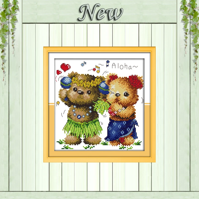 Картины с изображением медведя хулы рассчитаны на холсте DMC 14CT 11CT вышивка