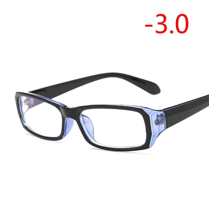 Myopia 300 1,0-1,5-2,0 до-6,0 простая красная и синяя оправа готовая близорукость очки женские мужские короткие очки оправа с градусом - Цвет оправы: Myopia 300