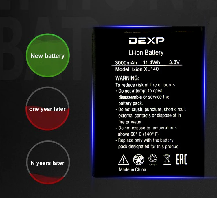 DEXP Ixion XL140 XL 140 FLASH 3000mAh аккумулятор для мобильного телефона+ номер отслеживания