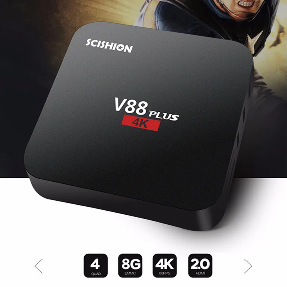 SCISHION V88 Plus Android 6 0 Смарт ТВ коробка RK3229 четырехъядерный 2G/8G UHD 4K WiFi H.265 VP9