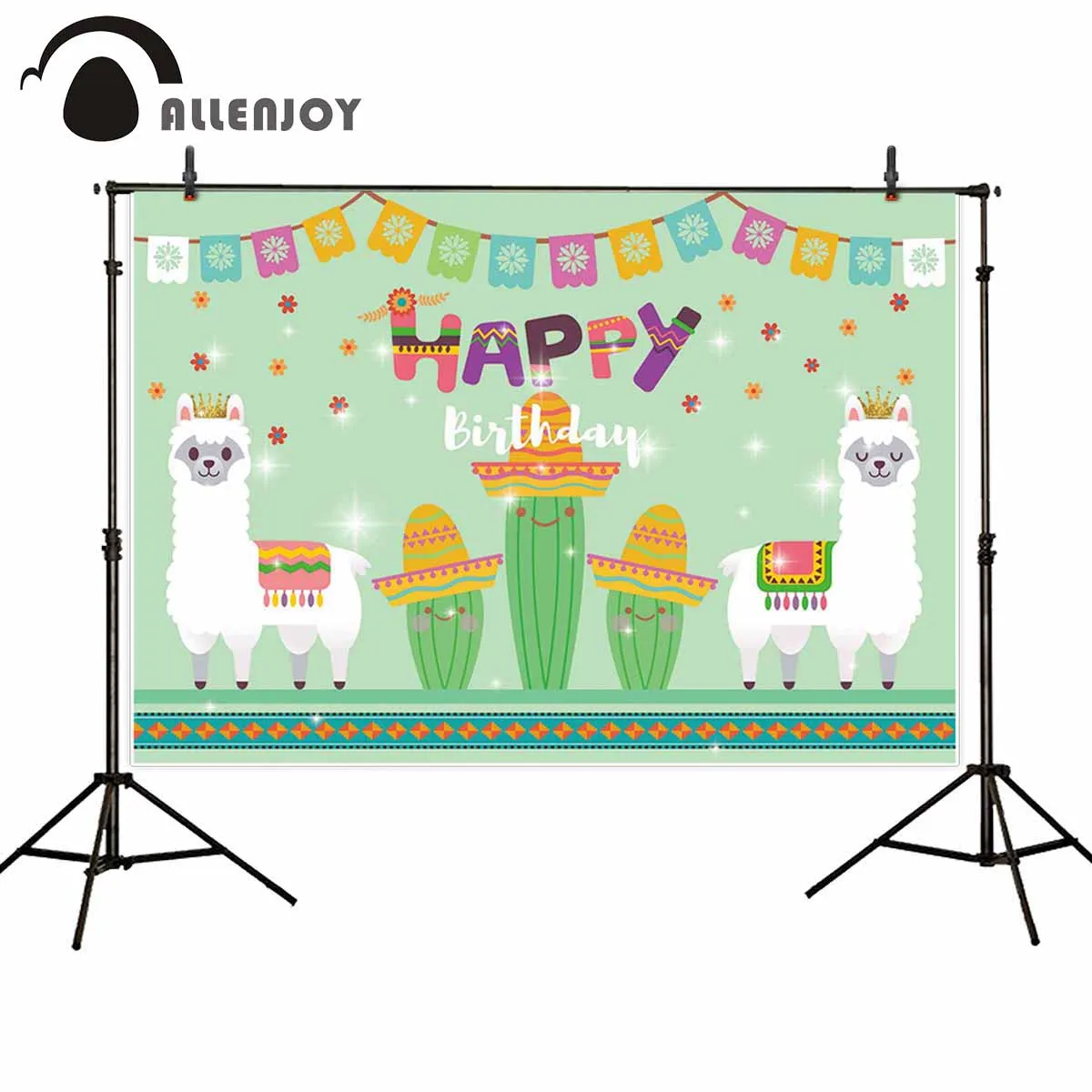 Allenjoy фоны для фотостудии Альпака Корона баннер кактус Блестящий с днем рождения