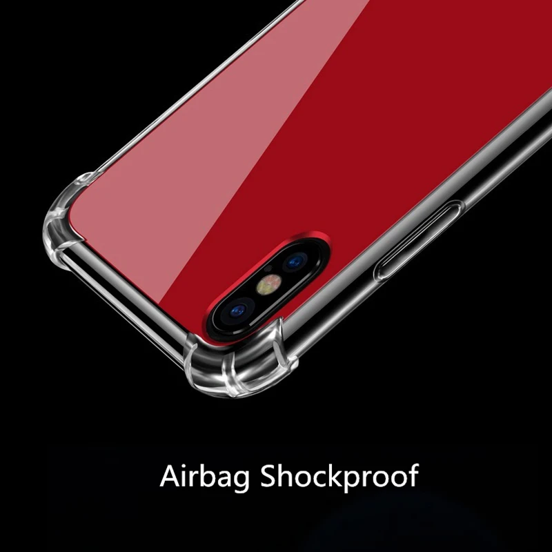 Подушка безопасности мягкий зеркальный из ТПУ назад чехол для iPhone XS MAX XR X 6 6S 7 8