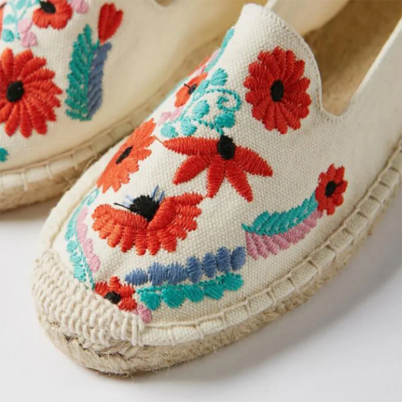 Модные Повседневные туфли в этническом стиле Espadrilles обувь на плоской подошве с