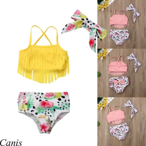 Купальники для маленьких девочек комплект из двух предметов 2 шт. с рюшами на шее