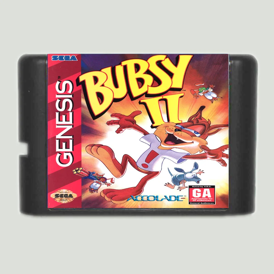 16-битная игровая карта Bubsy II для системы Sega MegaDrive и Genesis | Электроника