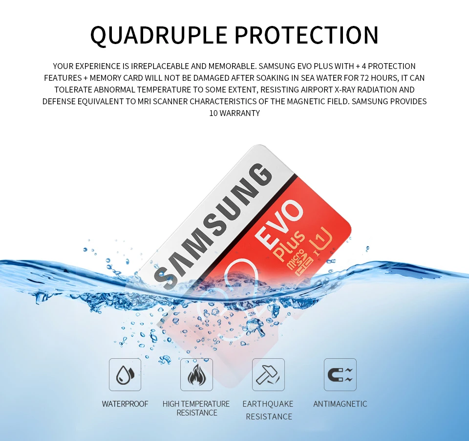 SAMSUNG класс EVO+ карта памяти оригинальная Micro SD карта SDHC 32 Гб класс 10 SDXC 64 Гб 128 ГБ C10 UHS TF карты транс флэш Microsd
