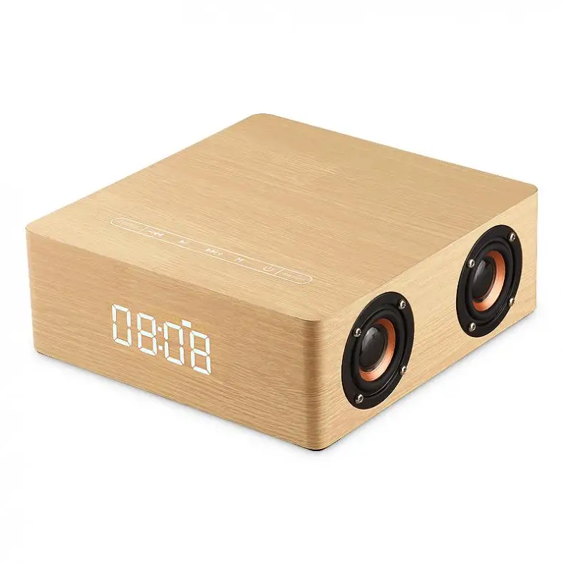 Q5C Clock Edition деревянный Bluetooth динамик домашний четыре динамика с дисплеем времени и полночастотным сигналом для смартфона