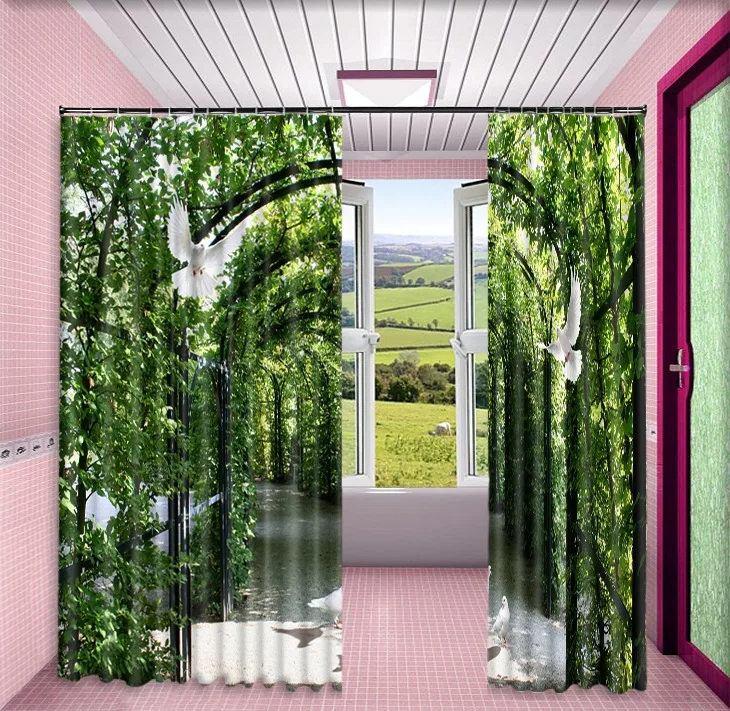 

Greenery Trail 3D Blackout Curtains for Living Room Bedding Room Home Decor Tapestry Wall