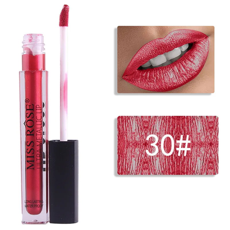 Металлический блеск для губ MISS ROSE тонкий матовый стойкий губ|Блеск губ| |