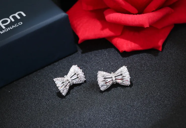 Женские серьги гвоздики из серебра 925 пробы с кристаллами циркония|brincos fashion|pendientes