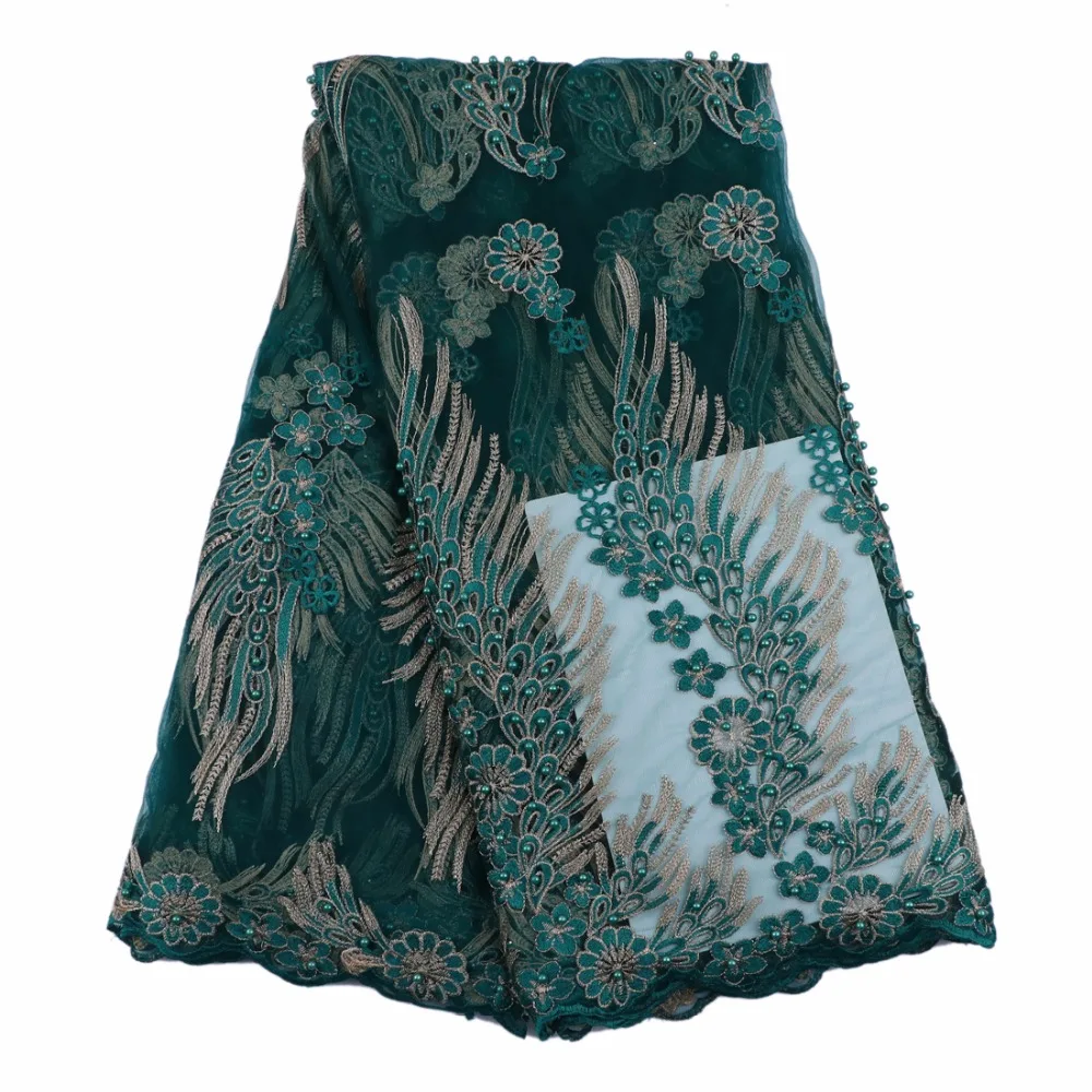 Фиолетовый бисером кружевной ткани с золотым кружевом embroiderey и бусы Крыло узором
