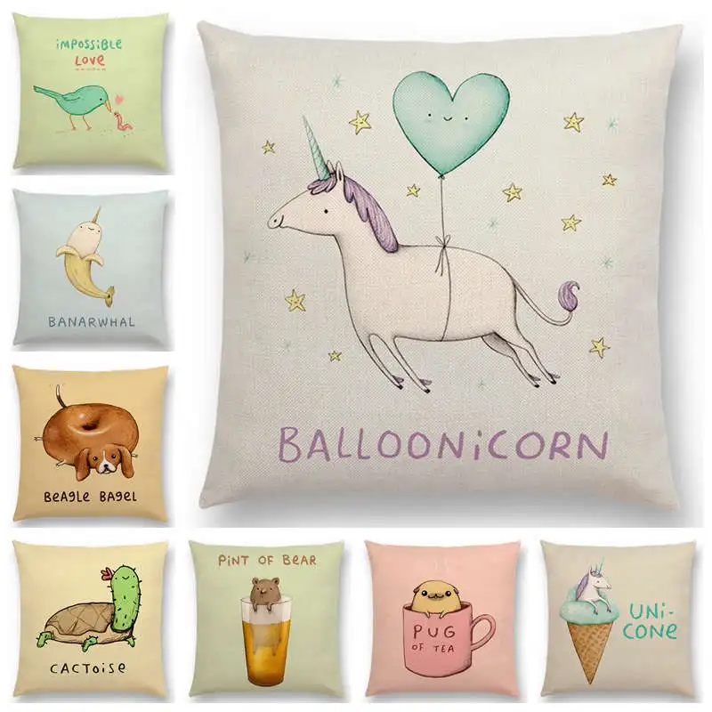 Горячая Распродажа супер милые Мультяшные животные забавное прозвание единорог