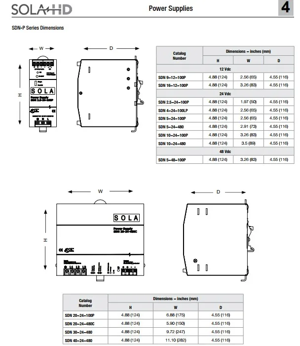Новая оригинальная модель DIN RAIL SOLA/HEVI DUTY SDN2.5 24 100P SDN4 100LP SDN5 SDN10 конвертер 7 15