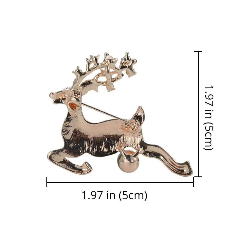 Red Crystal Christmas Deer Pins And Brooches For Women Metal Female Rhinestone Pearl Lapel Pin Suit Coats Scarf Jewelry Broche | Украшения