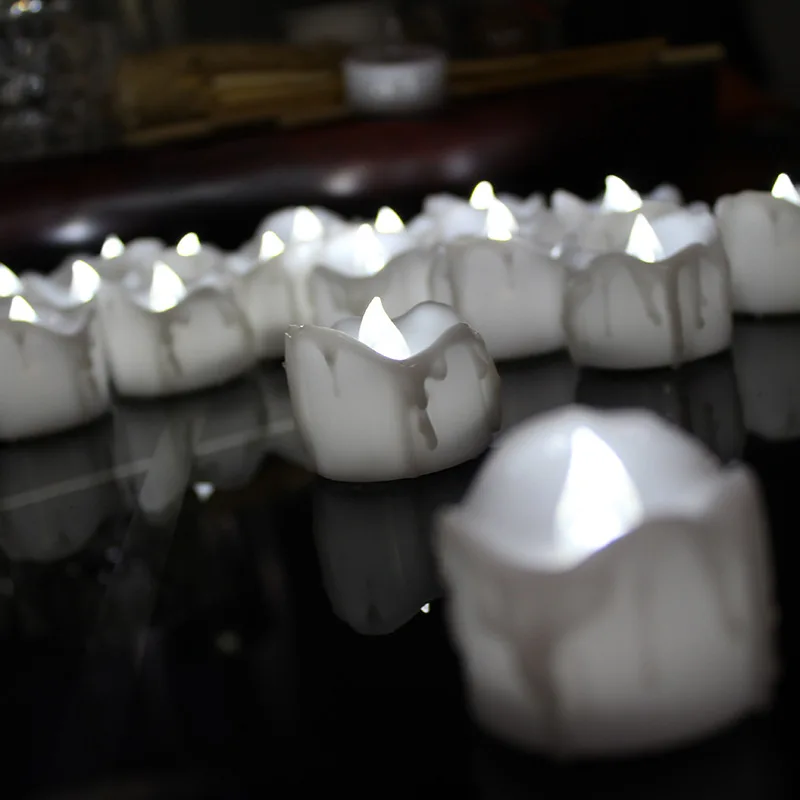 24 шт./компл. Белая светодиодная свеча чайный свет мерцание на батарейках